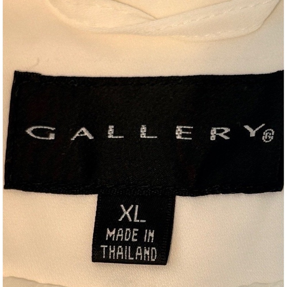 Gallery Old Money White Double Breasted Belted Trench Coat Jacket XL - Picture 4 of 6